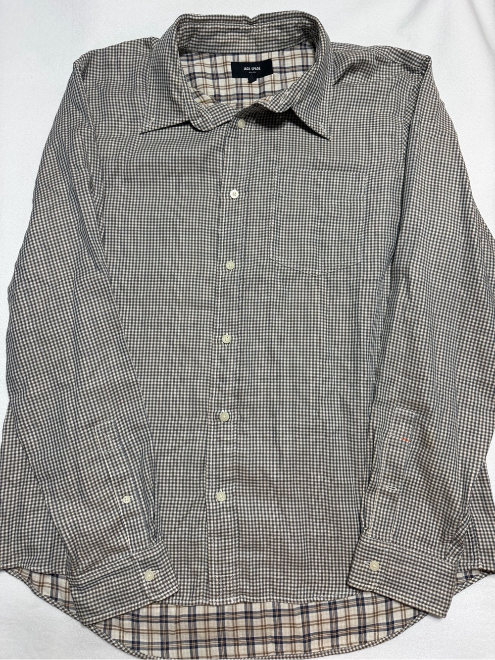Jack Spade Men’s Black and White Micro-Check Button-Down Shirt